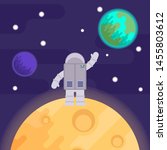 the first man on the moon, apollo 11. Vector flat illustration.
