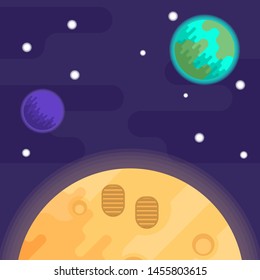 the first man on the moon, apollo 11. Vector flat illustration.