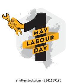 First May happy holidays. Peace, labor, may. WORLD and 1 MAY LABOR DAY