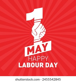 First May happy holidays. Peace, labor, may. WORLD and 1 MAY LABOR DAY