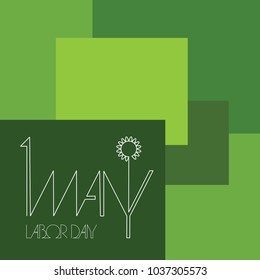 First of may - lettering in style. Two color inscription on Labor day 1st may , cane be used for label, badge,sticker, card, poster, banner.