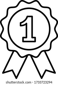 First medal icon award emblem symbol Vector isolated on white eps 10