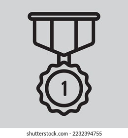 First medal icon in line style, use for website mobile app presentation