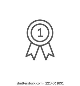 first medal icon symbol vector on white background. editable