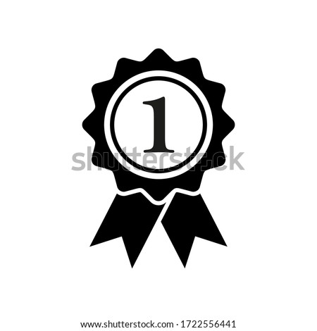 first medal icon symbol vector on white background. editable eps10