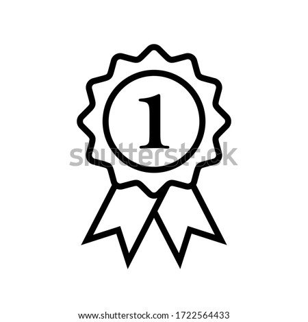 first medal icon symbol vector on white background. editable