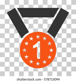 First Medal icon. Vector illustration style is flat iconic bicolor symbol, orange and gray colors, transparent background. Designed for web and software interfaces.