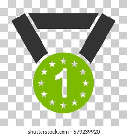 First Medal icon. Vector illustration style is flat iconic bicolor symbol, eco green and gray colors, transparent background. Designed for web and software interfaces.