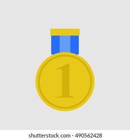 First Medal Ribbon Flat Icon