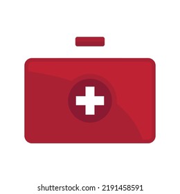 First medical aid kit icon. Flat illustration of first medical aid kit vector icon isolated on white background