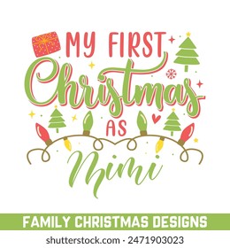 Primera feliz Navidad como mimi, diseños de la familia de Navidad ELF