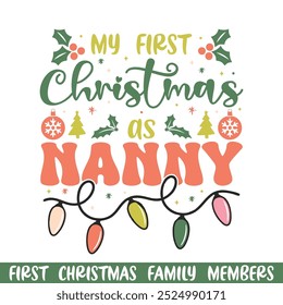  First Merry Christmas as nanny design, First Merry Christmas Family design