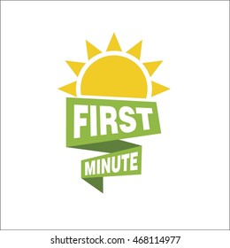 First minute banner with a sun