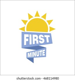 First minute banner with a sun