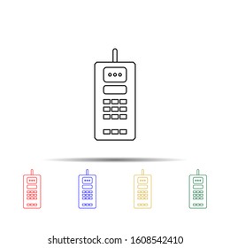 the first mobile phone multi color style icon. Simple thin line, outline vector of generation icons for ui and ux, website or mobile application