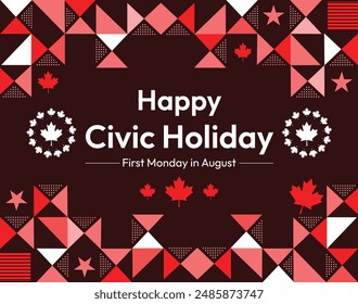 First Monday in August is celebrated as Civic Holiday in Canada every year, patriotic vector background in red color with greetings