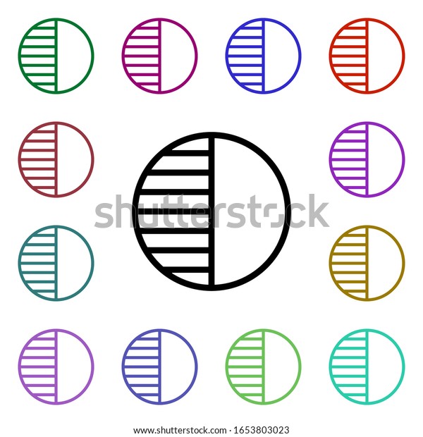 First moon phase quarter sign multi color\
style icon. Simple thin line, outline vector of weather icons for\
ui and ux, website or mobile\
application