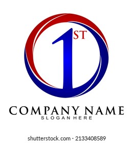 First number illustration logo design