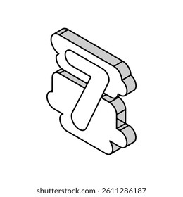 first number isometric icon vector. first number sign. isolated symbol illustration