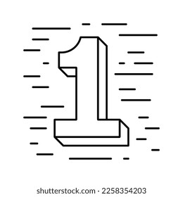 first number line icon vector. first number sign. isolated contour symbol black illustration