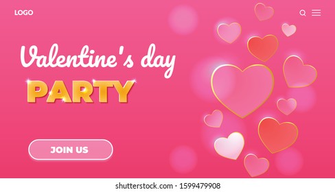 the first page of the presentation of the party Valentine's Day,  EPS 10