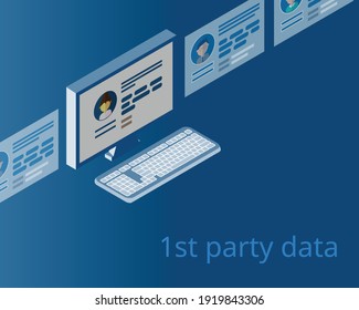 First Party Data Data Collected Directly From Customers Vector