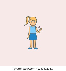 the first period of girl childhood field outline icon. Element of generation icon for mobile concept and web apps. Field outline the first period of girl childhood icon on colored background