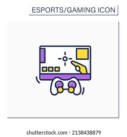 First Person Shooter Color Icon. Video Game Centered On Guns. First-person Perspective. Gaming Process. Cybersport Concept. Isolated Vector Illustration