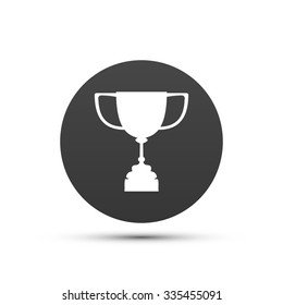 First Place Award Cup. Flat Style Achievement Icon. Vector Illustration.