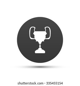 First Place Award Cup. Flat Style Achievement Icon. Vector Illustration.