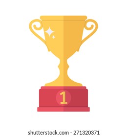 First place award goblet. Isolated icon pictogram. Eps 10 vector illustration.
