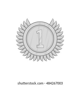 First place award icon in black monochrome style on a white background vector illustration