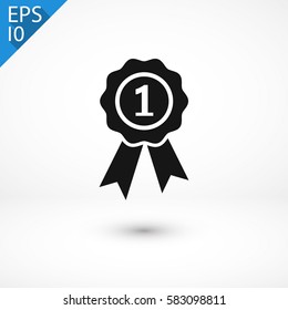 First Place Award, First Icon. One Of Set Web Icons