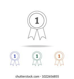 First place award icons. Element of prizes multi colored icon for mobile concept and web apps. Thin line icon for website design and development, app development. Premium icon on white background