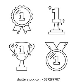 First place award - line icons, vector eps10 illustration