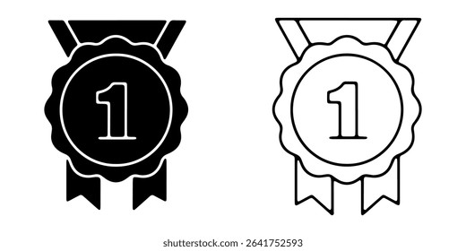 First place award medal icons filled and outline
