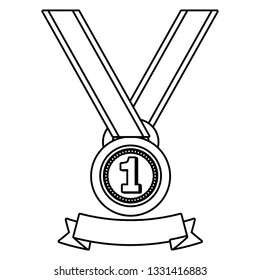 First place award symbol black and white