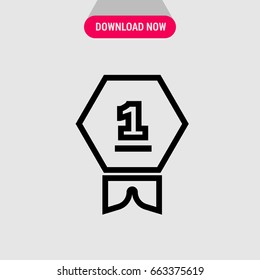 First place award vector icon, Reward of first place symbol. Simple, modern flat vector illustration for mobile app, website or desktop app  
