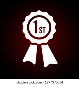 First place award, winner badge icon. Emblem for design, web