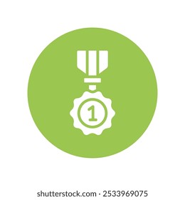 First Place Badge vector glyph circle Design icon. Awards Symbol on White background EPS 10 File