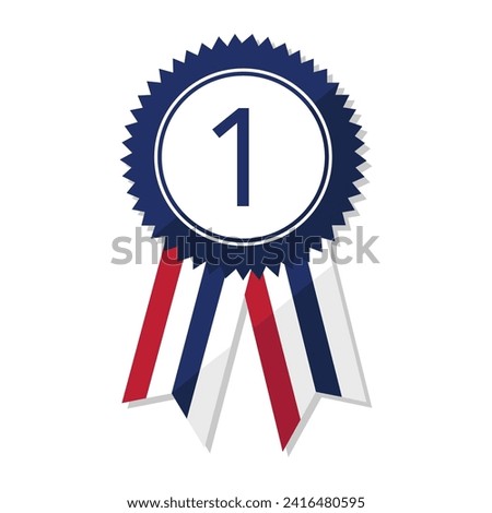 First place badge vector illustration on white background