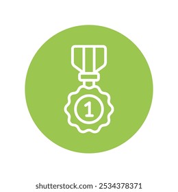 First Place Badge vector Outline circle Design icon. Awards Symbol on White background EPS 10 File