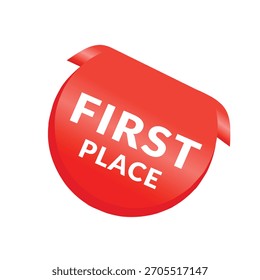 First place banner art vector eps. Cost saving concept design for social platform  advertising.