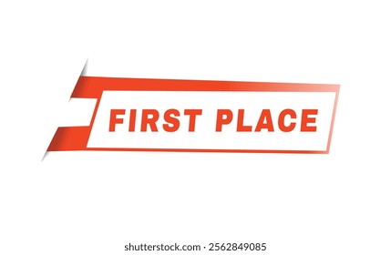 First place banner, vector element modern design. announcement template.