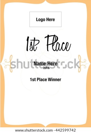 first place certificate stock vector royalty free 442599742