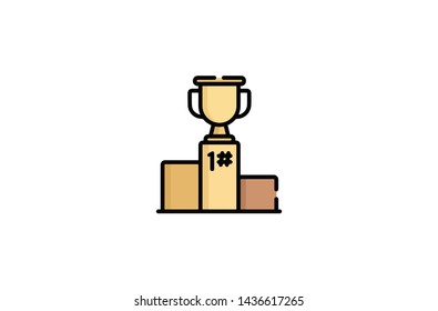 First place concept icon in trendy flat style isolated on white background. First place concept symbol. Vector illustration