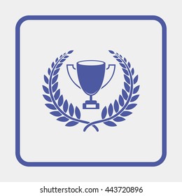 First place cup award sign icon.
