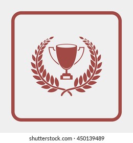 First place cup award sign icon.
