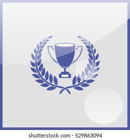 First place cup award sign icon.