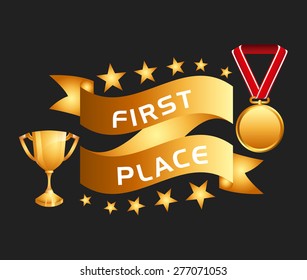 first place design, vector illustration eps10 graphic 